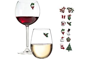 Christmas Holiday Magnetic Wine Glass Charms & Cocktail Markers