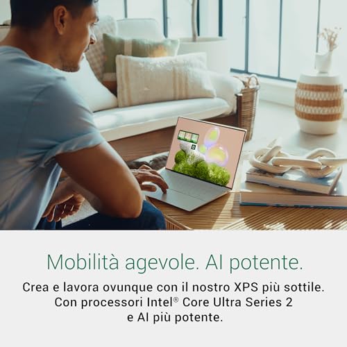 XPS 13 (9350) Laptop Copilot+ Display 13,4" FHD+ 120 Hz, Intel Core Ultra 7 Series 2- Intel Evo Edition, 32GB RAM, 1TB SSD, Grafica Intel Arc, Windows 11 Home, Tastiera Italiana - Platino - Notebook - Immagine 1
