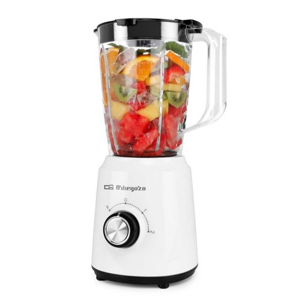 Orbegozo BV 5035 - Blender Szklany, Pojemność 1.5 l, Ostrze Stal nierdzewna, 2 Prędkości, Turbo, 500 W