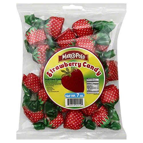 Marco Polo Candy Hard Strawberry, 7 oz