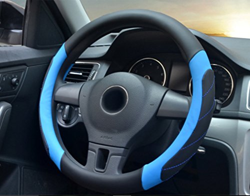 ontto ハンドルカバー ステアイングカバー スポーツ風 フィット感重視 sサイズ 触感よく 滑り止め 通気性いい オシャレ マイクロファイバー革