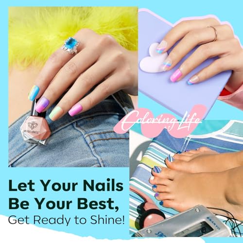 Image of modelones Nail Polish Set, 6 Colors Spring Summer Easter Macaron Pastel Nail Polish Soft Pink Purple Blue Green Orange Quick Dry Nail Polish Kit Salon Home DIY Manicure Kit Gift For Women Girl