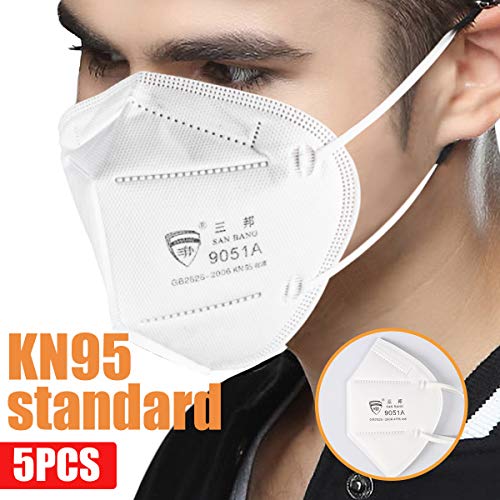 Preisvergleich Produktbild n95 Atemschutzmaske Mundschutz 5 Pcs, Mundmaske Virenschutz, Medizinische Gesichtsmaske, Atemschutz, Hygienemaske, Mundschutzmaske, Hypoallergene Maske, Weiß