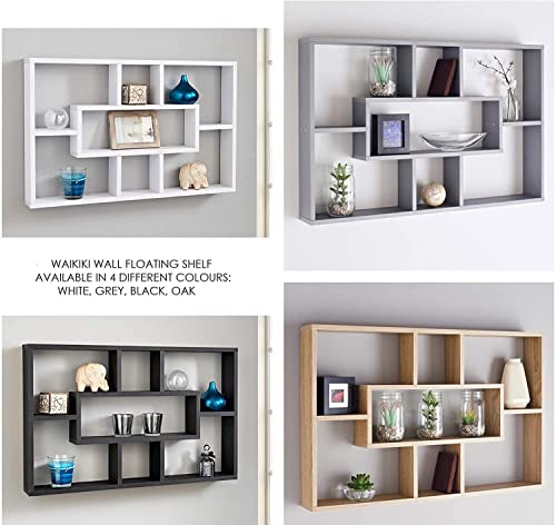 Homme Concept - White Multi Compartment Space Saving Floating Display Shelves Storage Shelf Organiser Unit Home Decor Bookshelf - Cosy Home Interiors Homme Concept - White Multi Compartment Space Saving Floating Display Shelves Storage Shelf Organiser Unit Home Decor Bookshelf - Image 2