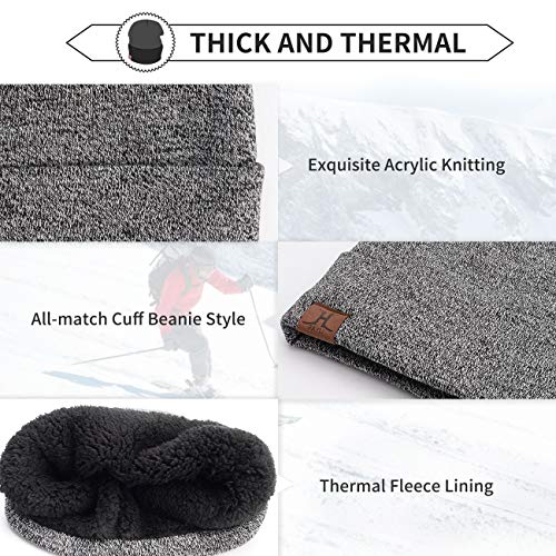 Petrunup Cappello Sciarpa e Guanti Touch Screen Uomo Invernali Berretto in Maglia con Sciarpa Beanie Collo Della Ciarpa 3/2 Pezzi per Uomo Donna