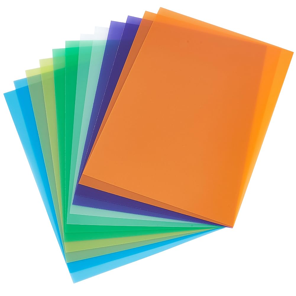 BENECREAT 24pcs 6 Couleurs Feuilles en PVC Souple Plastique Flexible 30x21cm A4 Feuilles Plastique Translucide Givré pour Artisanat Fenêtres Cadres Photo Projets d Affichage DIY