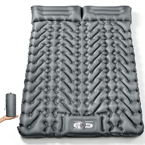 Image of Double Sleeping Pad for Camping, 2 Person Inflatable Mat