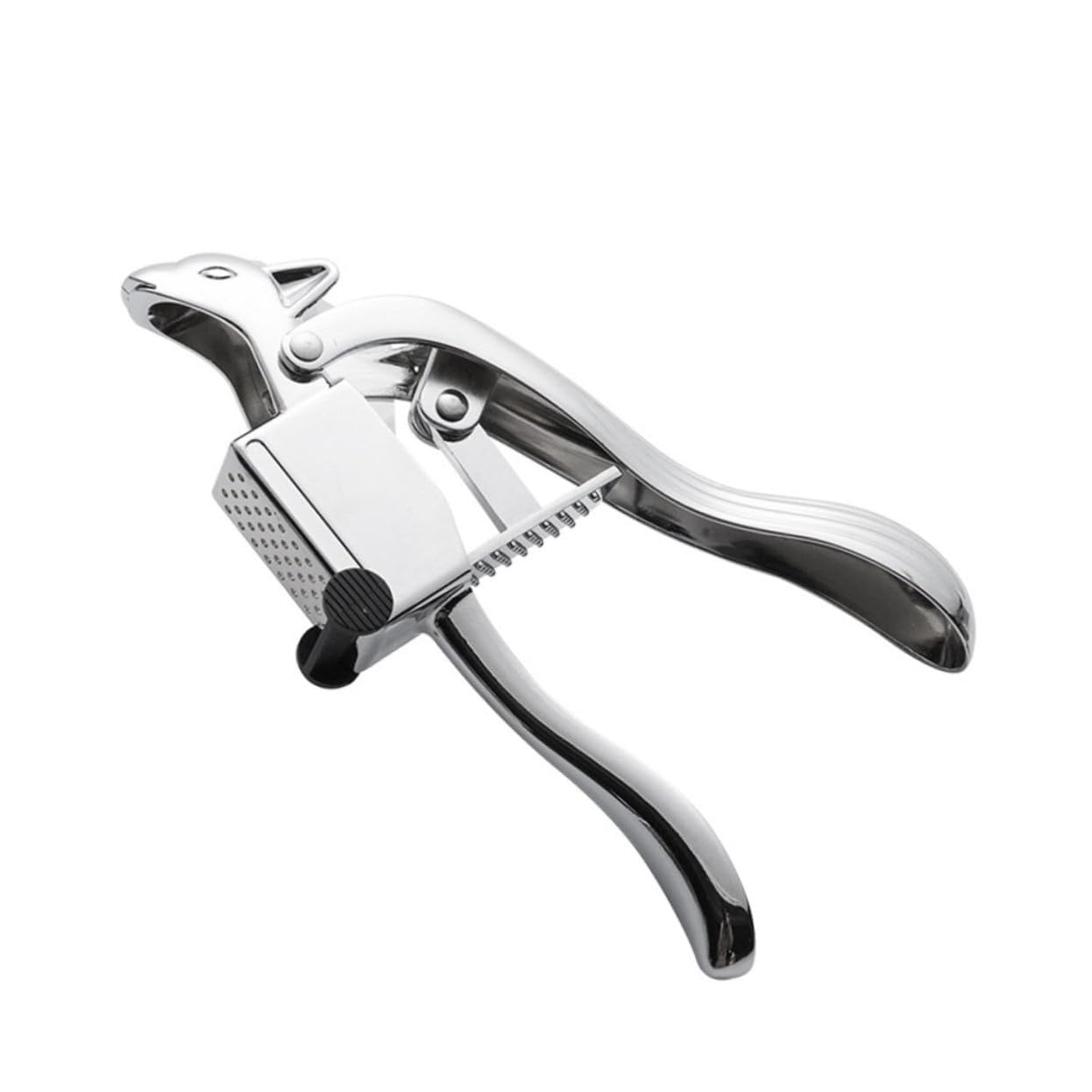 JECOMPRIS 1Pc Squirrel Style Stainless Steel Garlic Press Tool Manual Garlic Maker for Effortless Mincing Kitchen Gadget for Quick and Even Garlic Paste