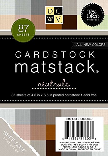 DCWV Cardstock Stack, Match Makers Neutrals, 87 Sheets, 4-1/2 x 6-1/2 inches