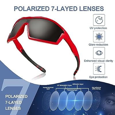 SKYWAY Sports Polarized Sunglasses for Kids Unbreakable Fashion Youth Baseball Shades