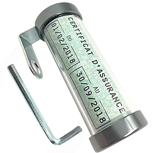 Porte Vignette Assurance Moto Tube, Accessoire Scooter/Moto Support De Vignette Assurance Etanche ✯Marque FRANÇAISE UGOZEN✯ 50x20 mm d'affichage pour Moto/Scooter/Quad (Gris Titane)