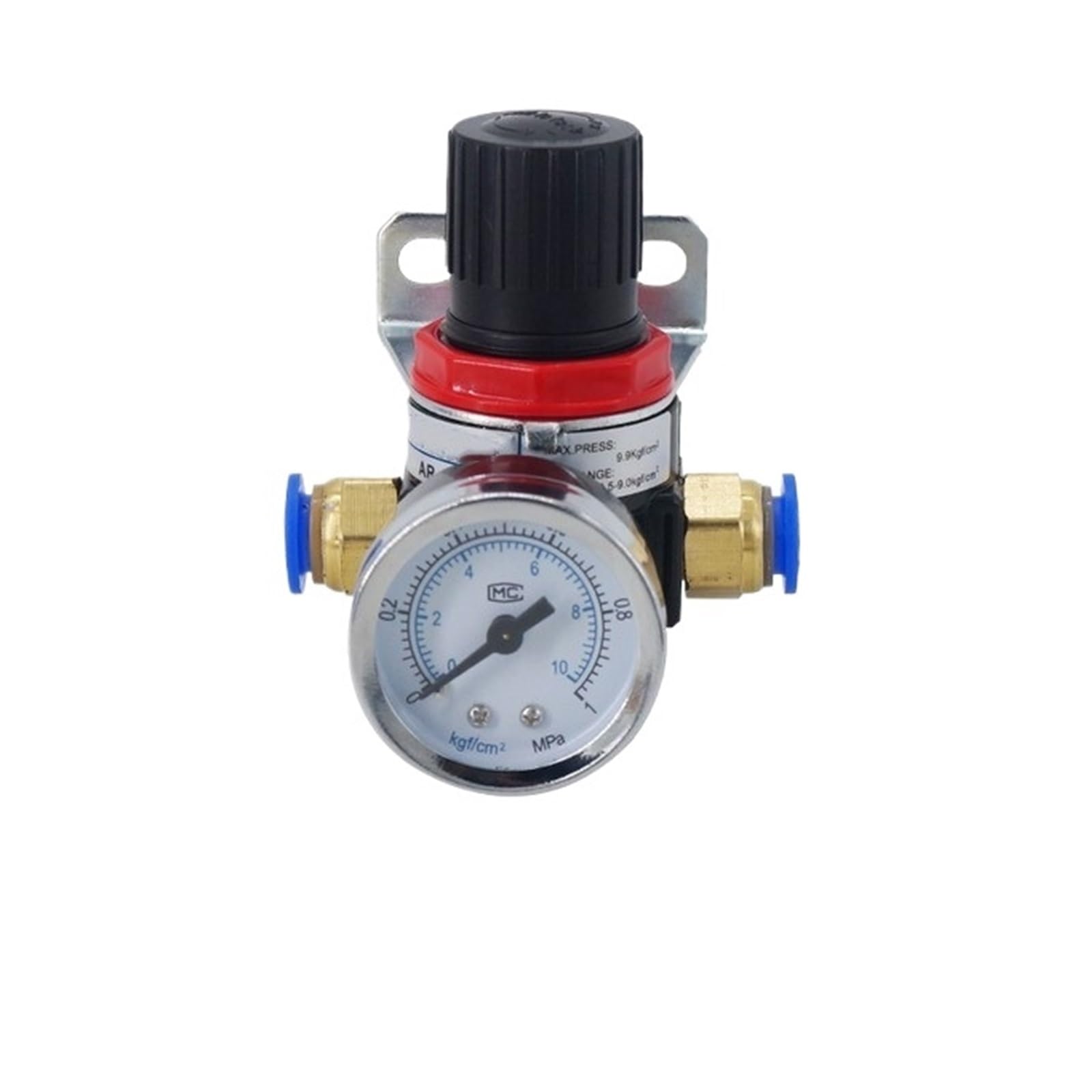 VSPPJYFG AR2000 G1/4 Mini Air Pressure Regulator Adjustable Pneumatic Pressure Reducing Valve with Pressure Gauge Suitable for Compressor AR1500 BR4000 10bar(AR2000-10MM)