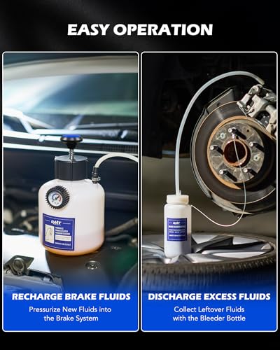 Image of OMT 2.5L Pressure Brake Bleeder Kit Extractor with 49.5mm Adapter | Compatible with GM Chevrolet Chrysler, Chemical-Resistant Polyethylene Tank, 500mL Catch Bottle, Hose for Fluid Flushing
