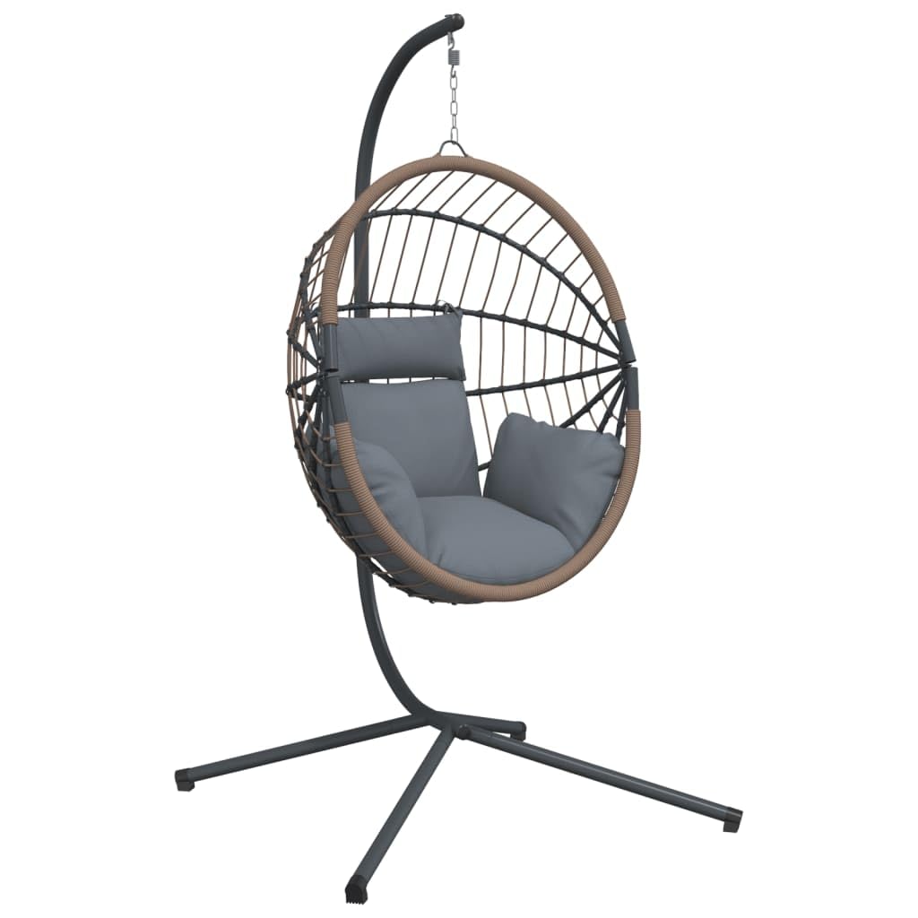 Genérico Silla Colgante Huevo con Soporte ratán y Acero Gris Claro,Casa y jardín,Jardín,Artículos de Exterior,Balancines de jardín,Gris,4007406