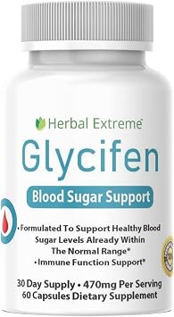 Glycifen 60 Capsules, 470mg, Magnesium, Zinc, Chromium, Manganese, Banaba Leaf Extract, Guggul Resin, Licorice Root Extract, Cinnamon Powder, Gymnema Sylvestre Extract and More