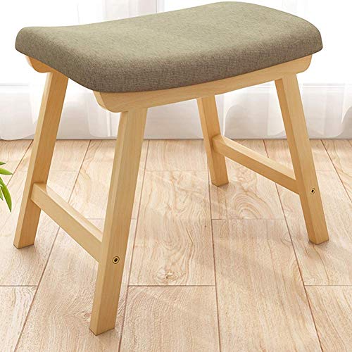 Tabouret bas bois massif moderne repose-pieds canapé banc carré marron - 2