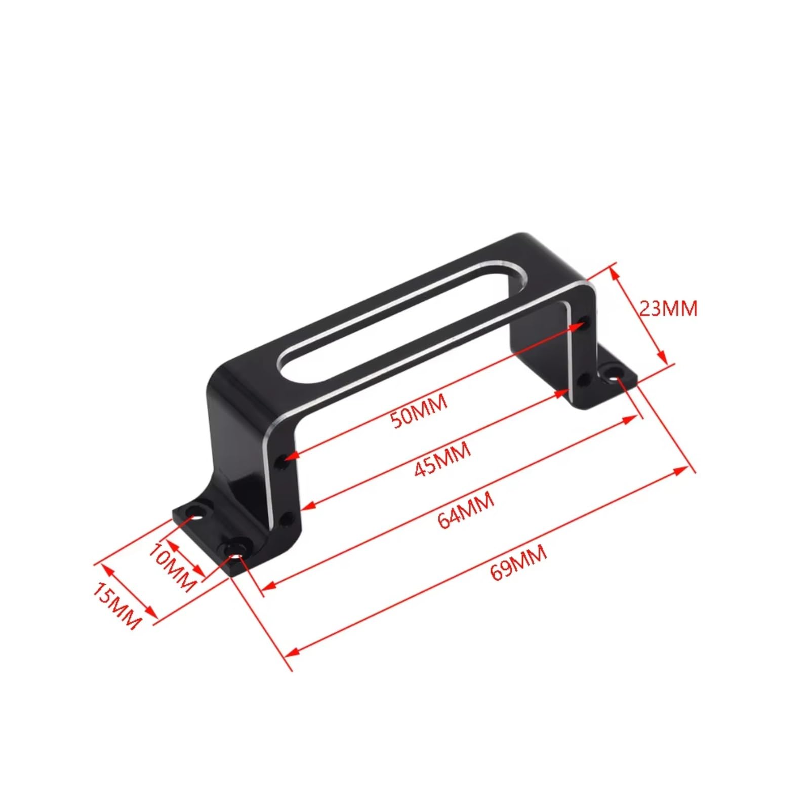 Pour Avion À Voilure Fixe Avion Télécommandé Alliage D'aluminium CNC Support Montage Servo Standard Moyen Cadre Fixe Voiture Télécommandée Maquette Bateau PièCes ModèLes Rc(Black)