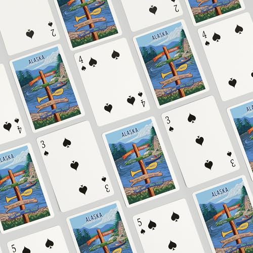 Lantern Press Alaska, Señalizador, Río, 52 Cartas de Poker miniatura 4