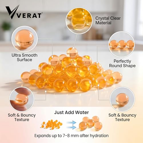 Image of Verat 2 Packet Gel Water Balls /Water Beads /Refill Water Bead /Gel Blaster Ammo /Water Balls for Gun /Gel Balls for Kids /Gel Blaster Balls in Bottle /7-8mm Non-Toxic Water Beads Gel Guns(20000 Orange)