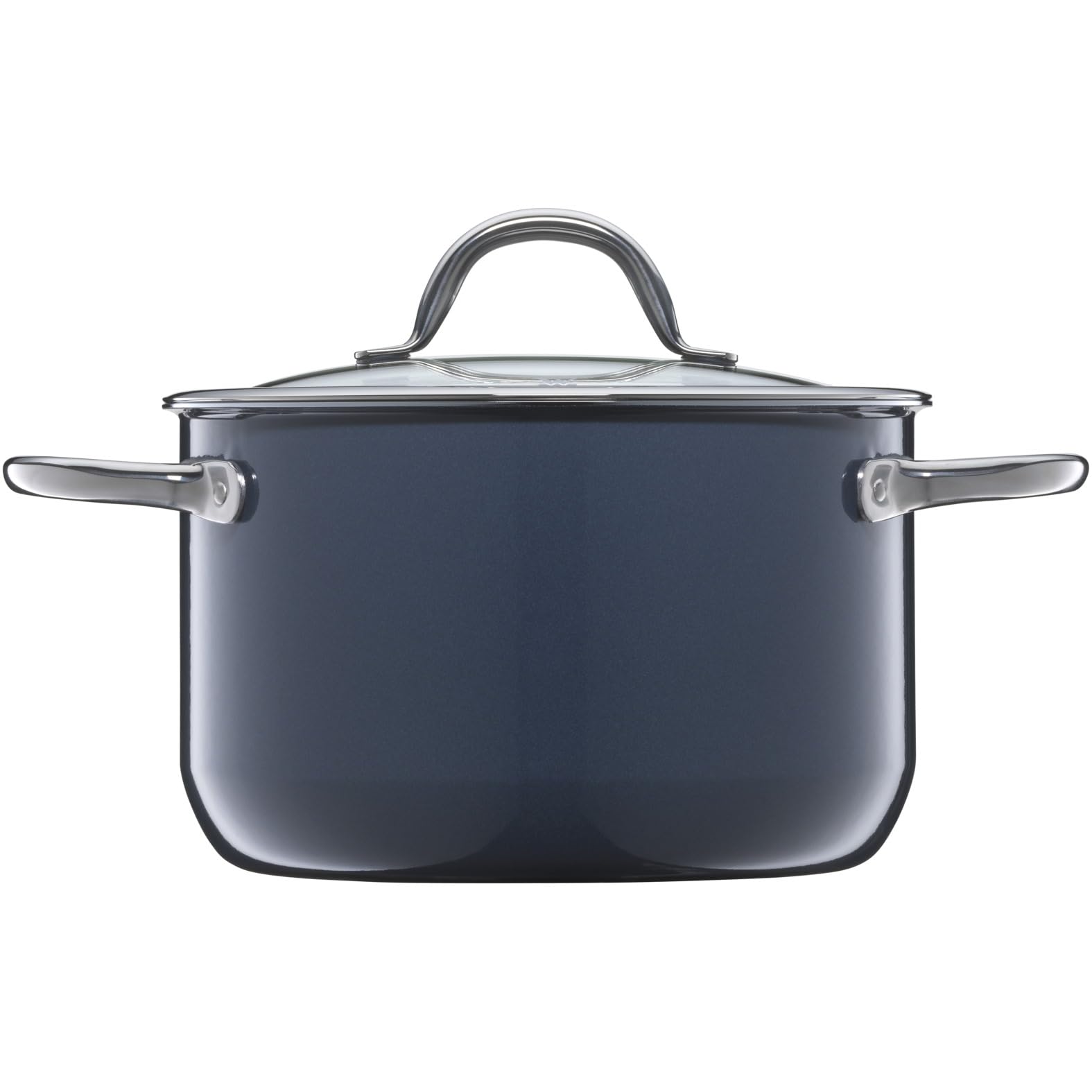 WMF Fusiontec Inspire Grande marmite à induction avec couvercle en verre, 3,7 l, en céramique high-tech, anti-rayures, non revêtu, bleu foncé, fabriquée en Allemagne 20 cm