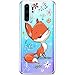 Mertak Phone Case Compatible with Huawei P50 Pro Nova 8 P30 Lite P20 P10 Lite Mate 40 TPU Animal Fox Lightweight Cover Floral Flexible Silicone Cute Design Slim Wildflowers Protective
