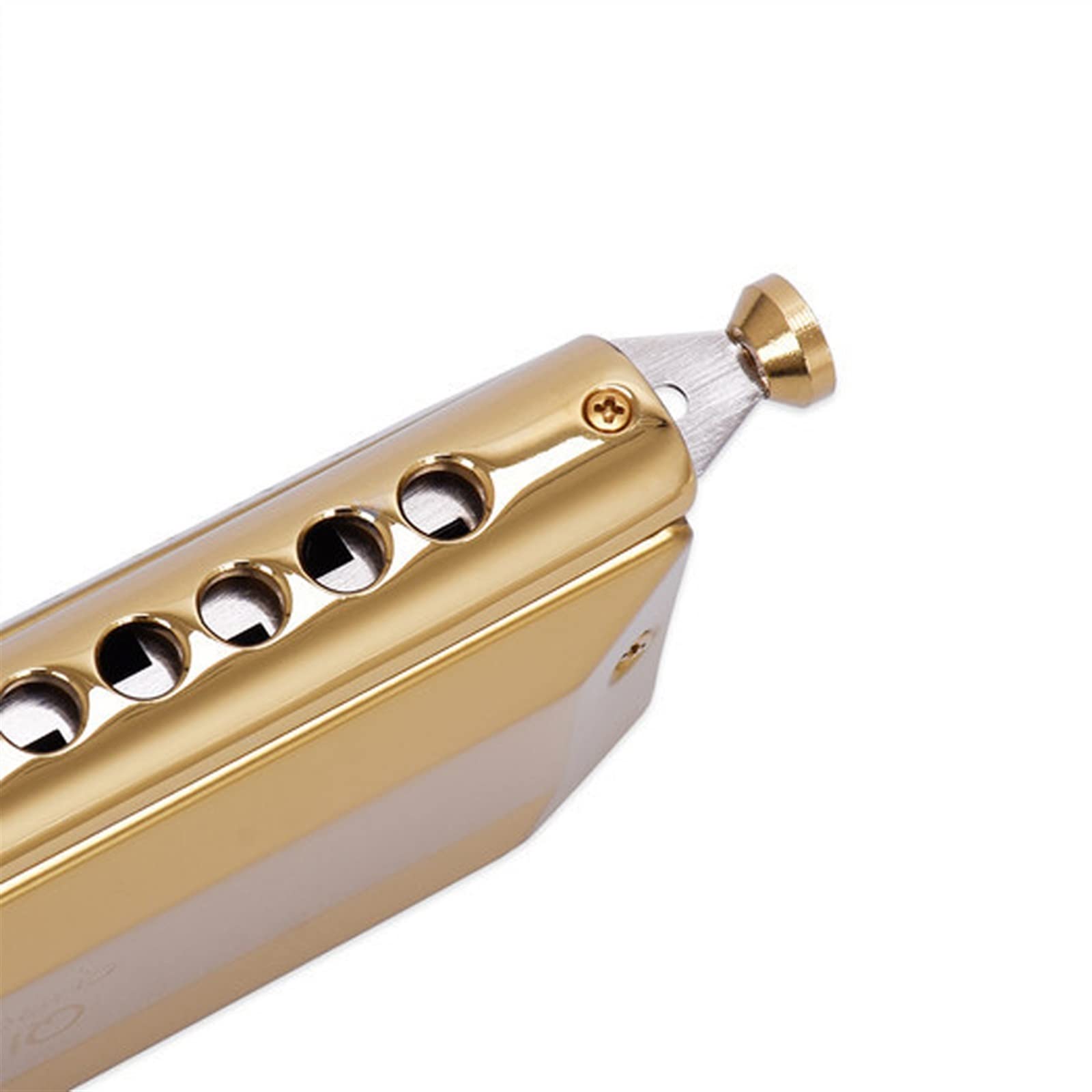 16 Fori 64 Toni Scala Cromatica Armonica in Resina ABS Griglia Bronzo Fosforoso Gong Bambini Principianti Armonica per Principianti (Color : Gold)