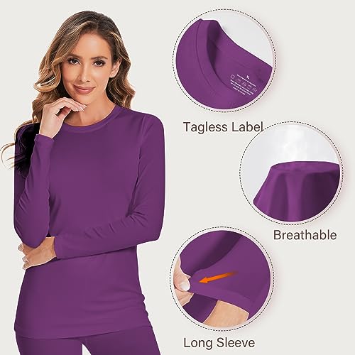 Image of YADIFEN Women Thermal Underwear Set,Long Johns for Women Base Layer with Fleece Lined Long Underwear Top Bottom Cold Weather