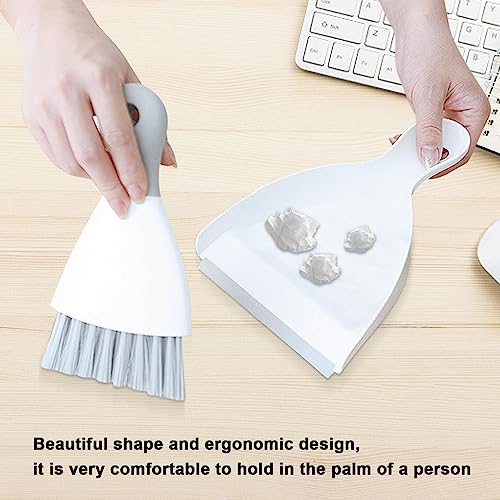 Eastuy Kleines Besen- und Kehrschaufel-Set - Kompakte Reinigungs-Kehrmaschine-Kehrschaufel-Kombination,Kfz-Kehrbürste und Kehrschaufel für den Schreibtisch im Büro, für die Autoreinigung – Bild 7