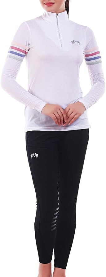 Equine Couture Ladies Techno Extended Knee Patch Breeches- Black- 24
