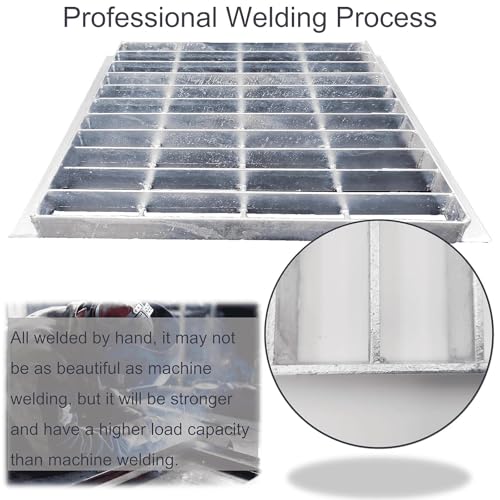 Image of Galvanized Steel Drain Grate with Lip, Channel Cover 16x16 in