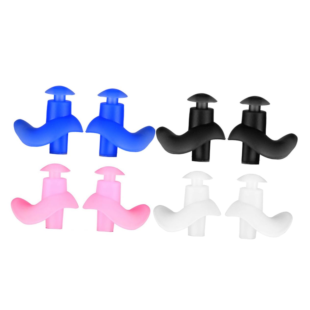 NOLITOY Silicone Waterproof Ear Plugs 4 Pack Soft Mushroom Ear Protectors for Adults Ideal for Swimming Diving Shower Protection