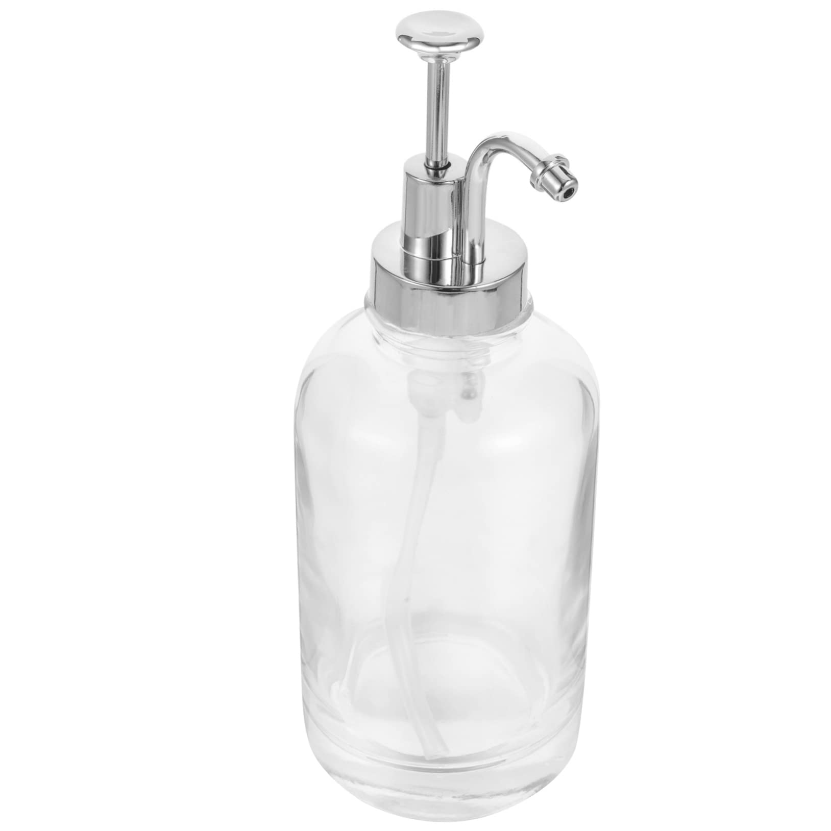 Ipetboom Dispensador de Jarabe de Vidrio 500 Ml Bomba de Acero Inoxidable, Multiusos para Café y Cocina, Antipolvo para Cafeterías, Bares y Panaderías, Botella Reutilizable de Cristal