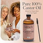 Kitsch Organic Castor Oil for Hair Growth - 100% Pure Castor Oil, Organic Cold Pressed Unrefined Glass Bottle for Face, Skin, Lashes, Brows, Scalp, Nails & Belly Button - Hexane Free, USDA - 16 oz - Image 2