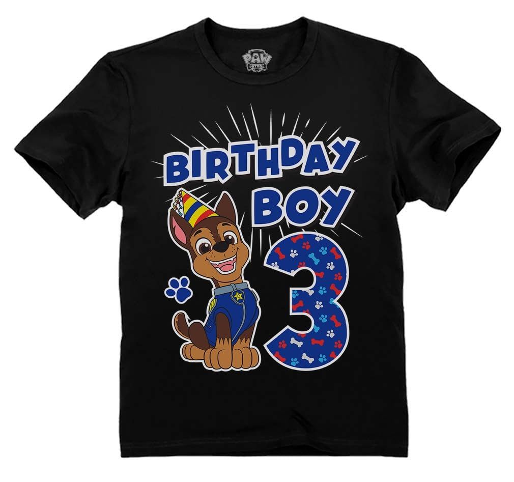 Official Paw Patrol Chase Boys 3rd Birthday Toddler Kids T-Shirt