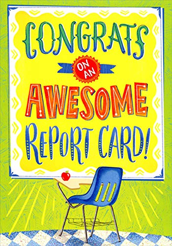 Amazon.com : Designer Greetings Awesome Report Card Congratulations Card  for Kids/Children : Office Products