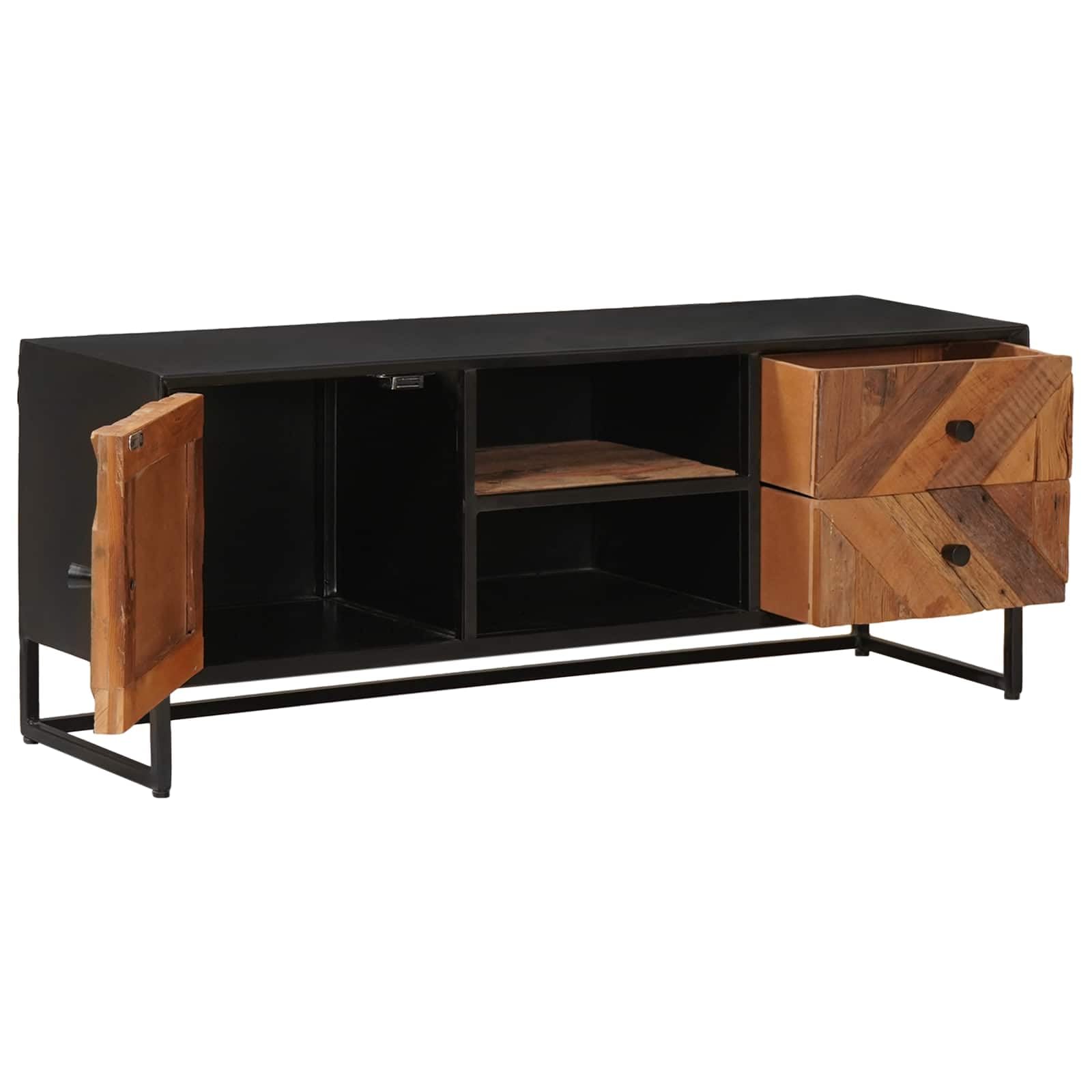 Hothingwell Mueble TV Madera Recuperada 105 cm | Con Cajón, Almacenamiento Multimedia, Estilo Moderno, Ensamblaje Fácil