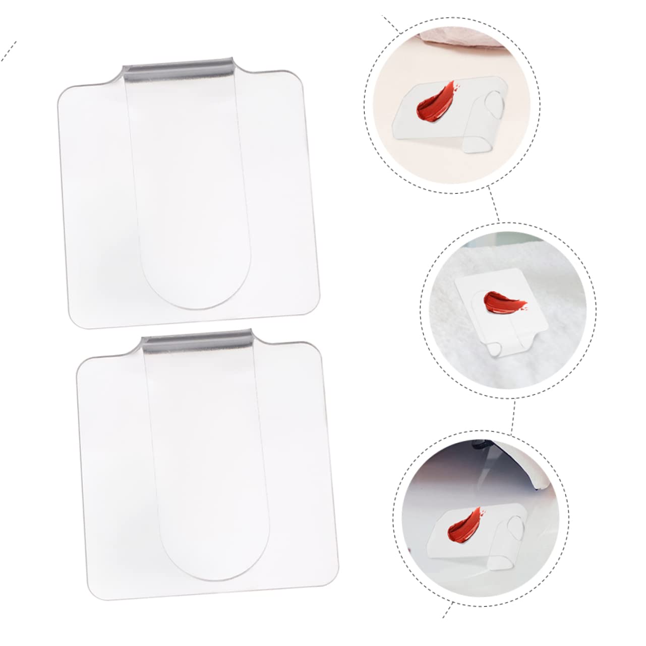 Healeved Nail Art Mixing Palette Set 3pcs Makeup Acrylic Mixing Plates Nail Art Tool for Salon Personal Use