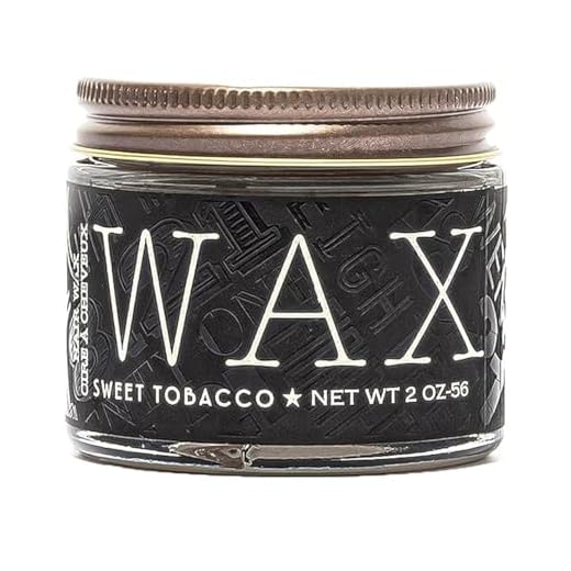 18.21 Man Made Hair Wax Pomade with Low Shine for Men, Sweet Tobacco – Hairstyle Wax with Sheen Finish for Beards and Facial Hair - All-Day Hold, Premium Styling Products, 2 oz. (Pack of 1)