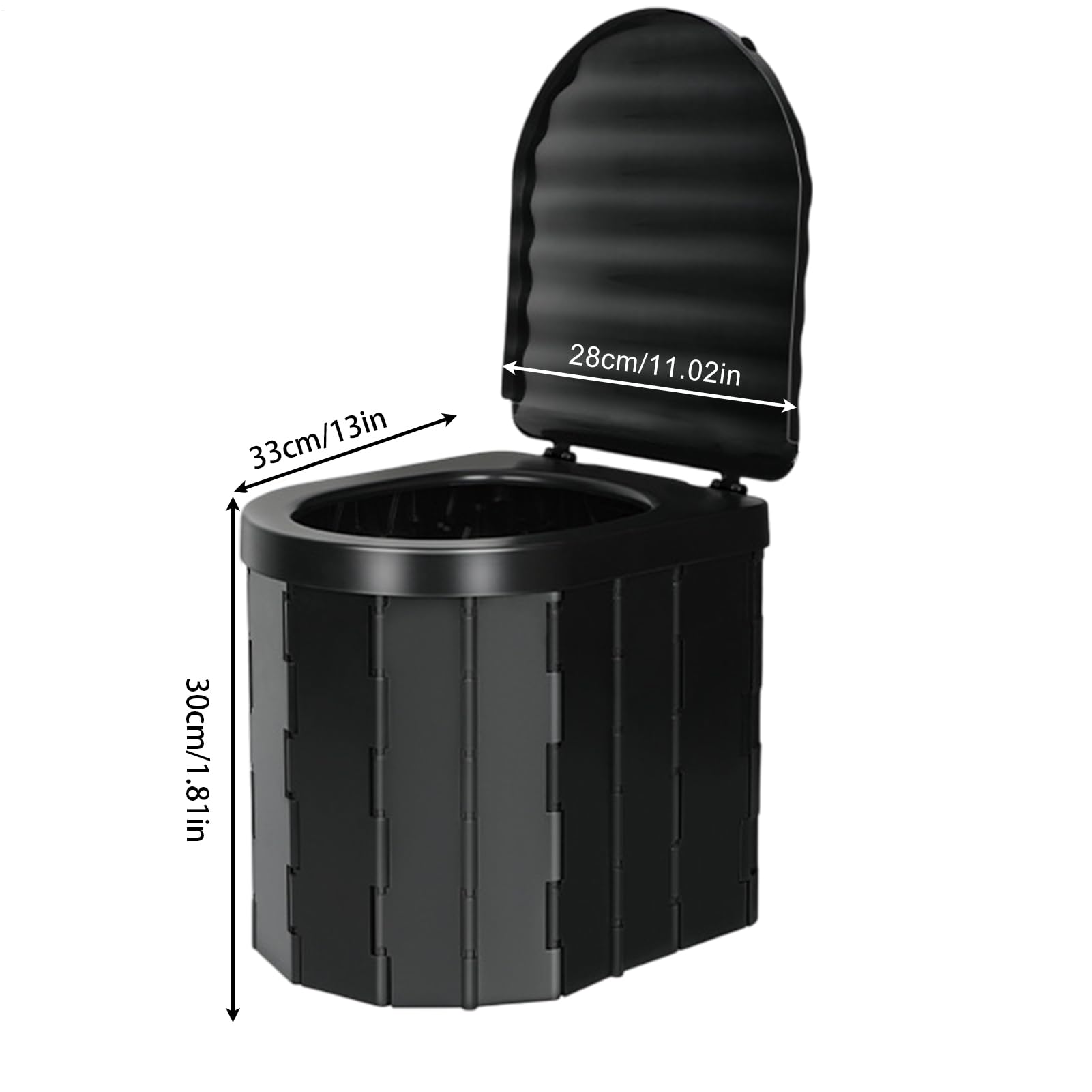Inodoro plegable portátil, asiento de inodoro plegable para exteriores, con 15 bolsas de basura y bolsa de almacenamiento, para baño de camping