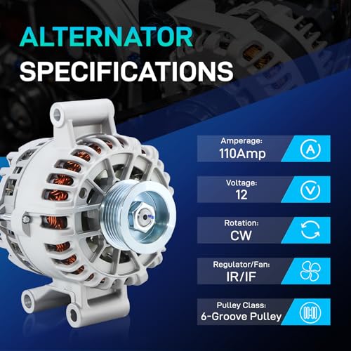 Image of New Alternator Replacement for Ford Escape 2001 2002 2003 2004, V6 3.0L, Mazda Tribute, 1L8U-10300-CD, 1L8U-10300-CE, 1L8Z-10346-CB, AJ03-18-300A, AJ03-18-300B, 1-2414-11FD, 90-02-5122, 8259N