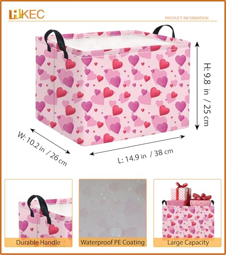 Image of Rectangle Storage Basket,Gift Basket Empty with Handles,Cute Organizer, Room Decor(Dream heart)