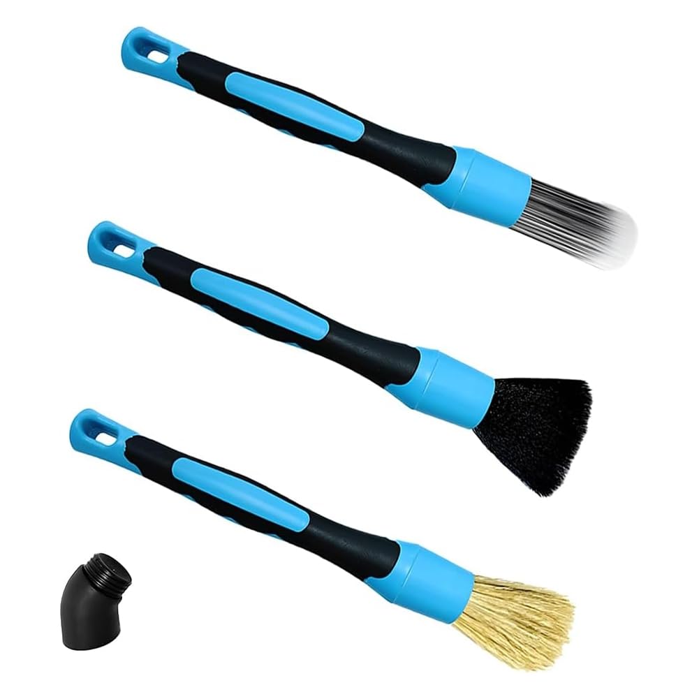 UDSKNV[KSL Car Detailing Brush Set Ultra Soft Scratch-Free Boar Hair Auto Interior Exterior Cleaning Tool