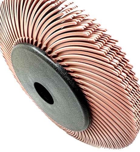 Image of Radial Bristle Brush, 6 in x 1 /2 in x 1 in 6 Micron (Peach) with Adapter, Type C Curved Bristle (Pack of 1)