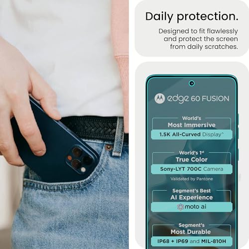 Image of ArmourPro Matte Screen Protector for Motoroal Edge 60 Fusion, Premium Ultra Thin TPU Front Membrane Guard, Edge to Edge Coverage, Anti-Glare, Bubble-Free, Fingerprint Friendly | 1 Pack