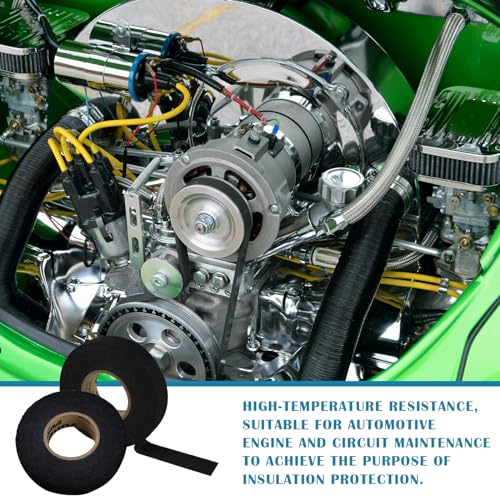 Image of High Temperature Resistant Automotive Wiring Harness Tape, Wiring Loom Tape for Vehicle(19mm)