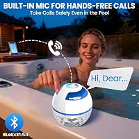 Luxfero Floating Bluetooth Pool Speaker with RGB Lights, Hot Tub Speaker — image 6