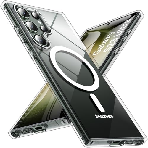 Magnetisch Für Samsung Galaxy S23 Ultra Hülle,Militärschutz Handyhülle für Samsung S23 Ultra mit MagSafe Transluzente Sc...