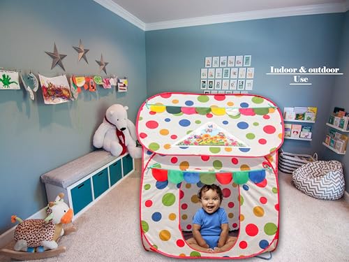 Image of Homecute Foldable Pop Up Hut Type Kids Toys Play Tent House for Boys and Girls (Medium Size Ball Print)