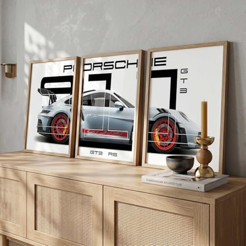Image of HOTHOUSE Big Porsche Cars Framed Posters Gift Items for Boys Room Wall Decoration Bedroom Living Room Office Studio Decor | Car Poster Frame for Wall Decor Set Of 3 Size (10 X 13 inch)