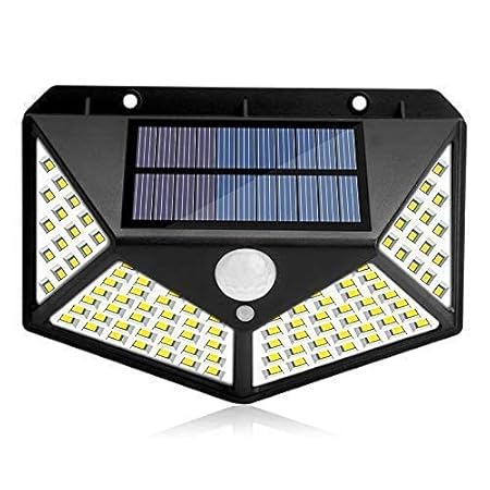ROMINO 100 LED Bright Solar Wireless Security Motion Sensor 4 Side Bright Night Light with Dim Mode (Multicolour, Light is Powered by a 0.55kw Solar Panel and Backed by 1200w)
